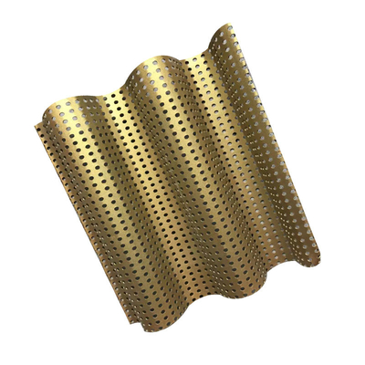 Панель волны синуса 600x630x2.0mm алюминиевая рифленая с прокалыванием диаметра 10mm